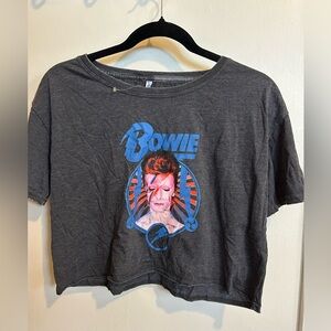 New without tag David Bowie gray crop tee M